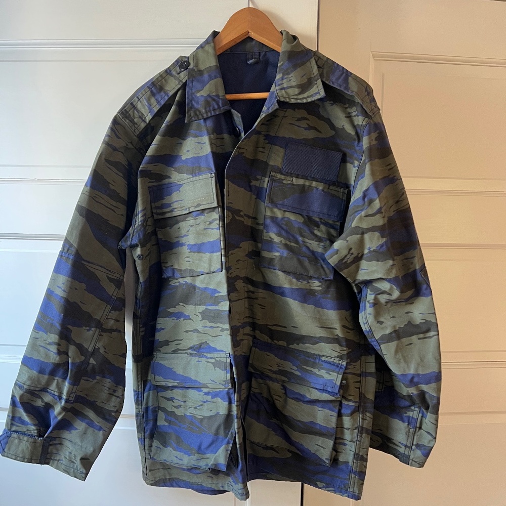 Greek Army Camouflage Patter Blue Lizard Camouflage Military Jacket
